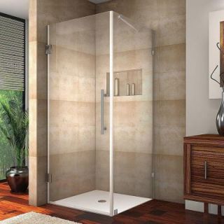 Aston Aquadica 30 in. x 72 in. Frameless Square Shower Enclosure in Stainless Steel with Clear Glass SEN988 SS 30 10