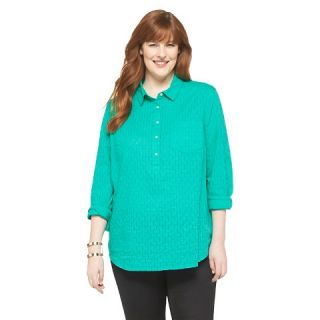Womens Plus Size Long Sleeve Shirt Green Merona®