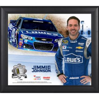 Fanatics Authentic Jimmie Johnson Framed 15 x 17 Mosaic Collage w/ Race Used Sheetmetal   Limited Edition of 500