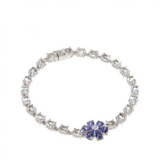 Victoria Wieck Gemstone, Topaz and White Diamond Accented Flower Bracelet   7727281