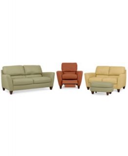 Almafi 4 Piece Leather Sofa Set Sofa, Love Seat, Recliner and Oval