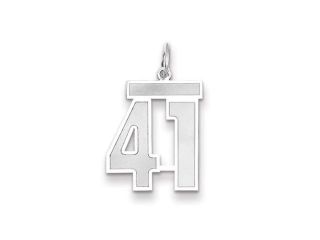 The Jersey Medium Jersey Style Number 41 Pendant in 14K White Gold