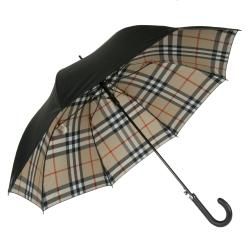 Burberry Large Black Check lined Walker Umbrella   13439334