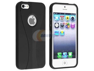 Insten Snap on Case Cover Compatible with Apple iPhone 5 / 5S, Black/ Black Cup Shape