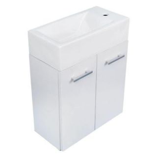 Whitehaus Collection Isabella 19 3/4 in. Vanity in White with Porcelain Vanity Top in White DISCONTINUED WH114RSCB WH