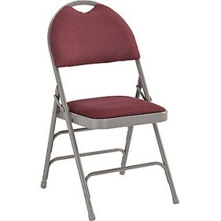 Flash Furniture HERCULES Series Extra Large Triple Braced Fabric Metal Folding Chair with Easy Carry Handle, Burgundy, 12/Pack