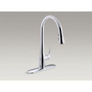 KOHLER Simplice Single Handle Pull Down Sprayer Kitchen Faucet with DockNetik and Sweep Spray in Polished Chrome K 596 CP