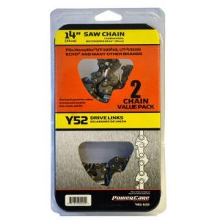 Power Care 14 in. Y52 Semi Chisel Saw Chain (2 Pack) CL 15052X2PC2