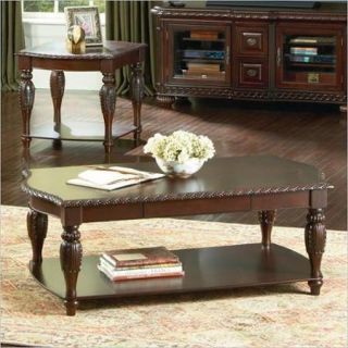 Steve Silver Company Antoinette Rectangular Wood Coffee Table in Cherry Wood