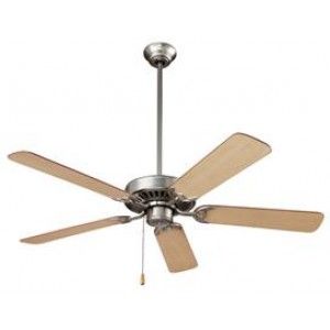 Nutone CFS52BS Fan, 52" Standard Indoor Ceiling Fan   Brushed Steel w/ Reversible Dark Cherry/Light Oak Blades