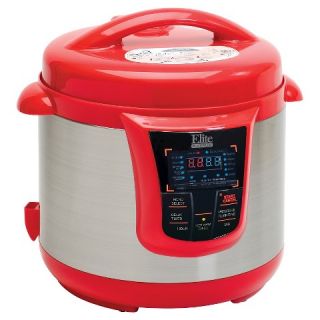 Elite Platinum Stainless Steel Electric Pressure Cooker 8 qt.   Red