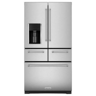 KitchenAid 25.8 cu. ft. French Door Refrigerator in Stainless Steel with Platinum Interior KRMF706ESS