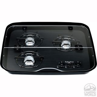 3 Burner Drop In Flush Mount Glass Cover   Suburban 2990A   Counter & Stove Tops