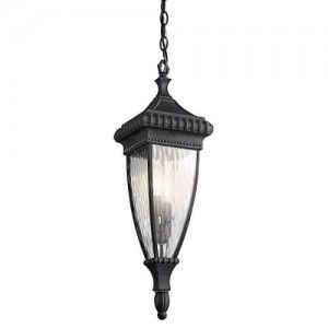 Kichler 49134BKG Outdoor Light, Classic (Formal Traditional) Pendant 2 Light Fixture   Black with Gold