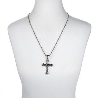 Men's Stainless Steel Onyx Cross Pendant with 26" Chain   7771271
