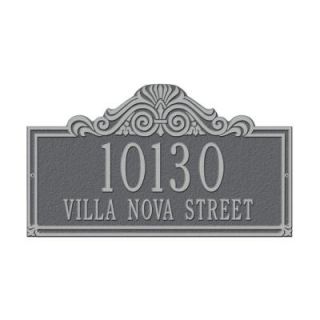 Whitehall Products Villa Nova Rectangular Pewter/Silver Standard Wall Two Line Address Plaque 1014PS
