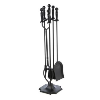 Uniflame 4 Piece Metal Fireplace Tool Set With Stand