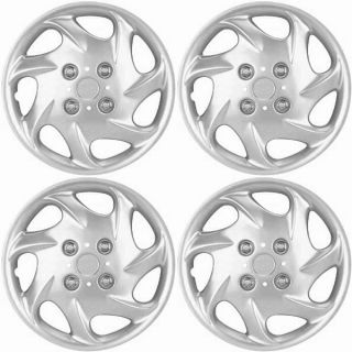 Seven Whorl Design Silver ABS 14 Inch Hub Caps (Set of 4)   14027023
