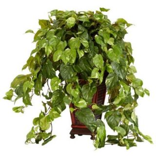 36 in. H Green Vining Pothos with Decorative Vase Silk Plant 6703