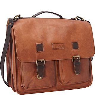 Sharo Leather Bags Vintage Two Toned Executive Briefcase
