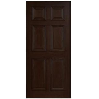 Main Door 36 in. x 80 in. Solid Mahogany Type 6 Panel Prefinished Espresso Wood Front Door Slab SH 600 ES