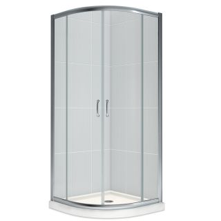 DreamLine Prime White Acrylic Wall and Floor Round 3 Piece Corner Shower Kit (Actual 76.75 in x 33 in x 33 in)