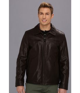 vince camuto soft leather open bottom bomber jacket black