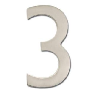 Architectural Mailboxes 4 in. Satin Nickel Floating House Number 3 3582SN 3
