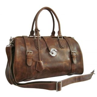 AmeriLeather 17 Waxy Brown Langam Travel Duffel