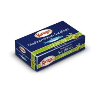 Kartago Premium Mediterranean Sardines Packed, Olive Oil, 12 Cans of 4. 4 oz. Each