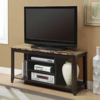 Monarch 48" TV Console in Cappuccino and Faux Marble Top   I 3525
