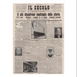 Italian Front Page about the Titanic Disaster Poster Print (18 x 24)