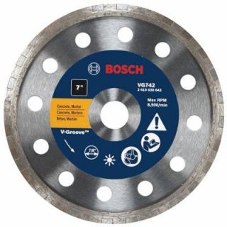 Bosch 7 in. Turbo Rim V Groove Diamond Blade for Smooth Cuts VG742