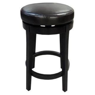 Backless Swivel Stool 26" BROWN LEATHER