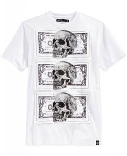 Hudson Skull Dollars Graphic Print T Shirt   T Shirts   Men