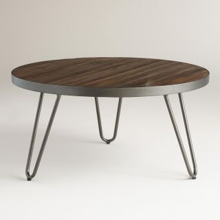 Round Wood Hairpin Coffee Table