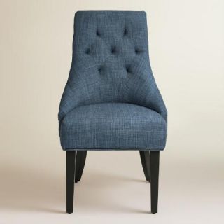 Denim Blue Linen Lydia Dining Chairs, Set of 2