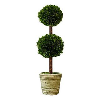 Mills Floral Box Double Ball Topiary in Pot; 30 H