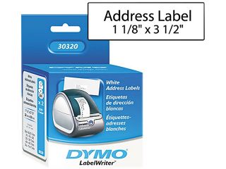 Dymo 30320 Address Labels 1.13" Width x 3.50" Length   260/Roll   1" Core   White