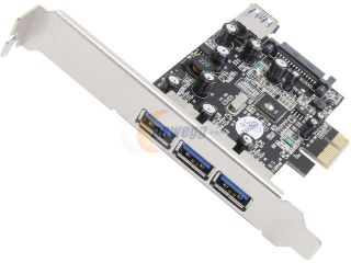 SIIG Dual Profile PCI Express (PCIe) 4 Port SuperSpeed USB 3.0 Adapter Model JU P40611 S1
