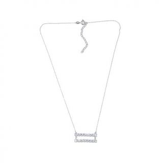 1.60ct Absolute™ Sterling Silver Round Stone Double Line Necklace   7940774