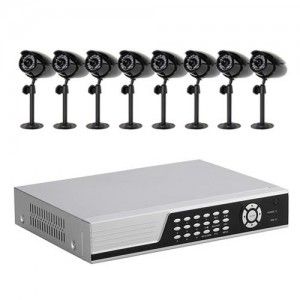 First Alert 8800 Wired Color 8 Security Camera Recording System w/DVR/LED Night Vision   60 Ft Cable