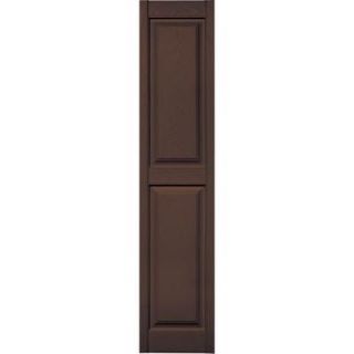 Builders Edge 15 in. x 71 in. Raised Panel Vinyl Exterior Shutters Pair in #009 Federal Brown 030140071009