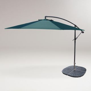 10 Green Cantilever Umbrella and Weight Base