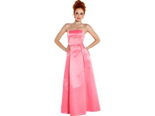 50's Strapless Satin Long Gown Bridesmaid Prom Dress