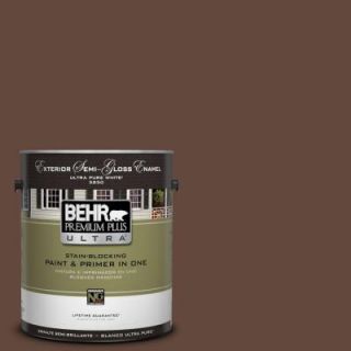 BEHR Premium Plus Ultra 1 gal. #770B 7 Chocolate Sparkle Semi Gloss Enamel Exterior Paint 585301