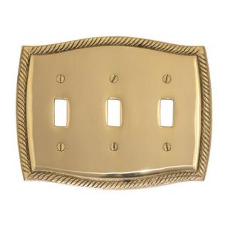 BRASS Accents Rope Triple Switch Wall Plate (Set of 2)