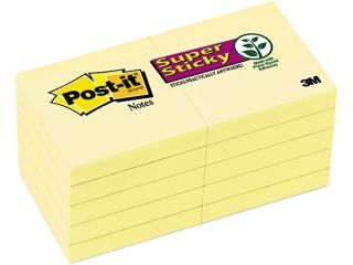 Post it Notes Super Sticky 622 10SSCY Super Sticky Notes, 2 x 2, Canary Yellow, 10 90 Sheet Pads/Pack