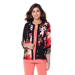 Slinky® Brand 3/4 Sleeve Printed Jacket   7724672