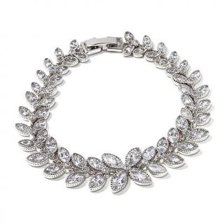 Rita Hayworth Collection Clear CZ Silvertone Marquise and Round Line Bracelet   7729452